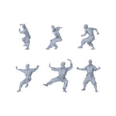 MRY-SFW LYGR237 Six Ancient Shaolin Warrior Monks Eighteen Martial Arts 2 3D Printed Resin Model Kit by SSMODEL