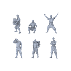 Detail view of MRY-SFW LYGR233 Daily Movements of the Six Ancient Shaolin Warrior Monks Model