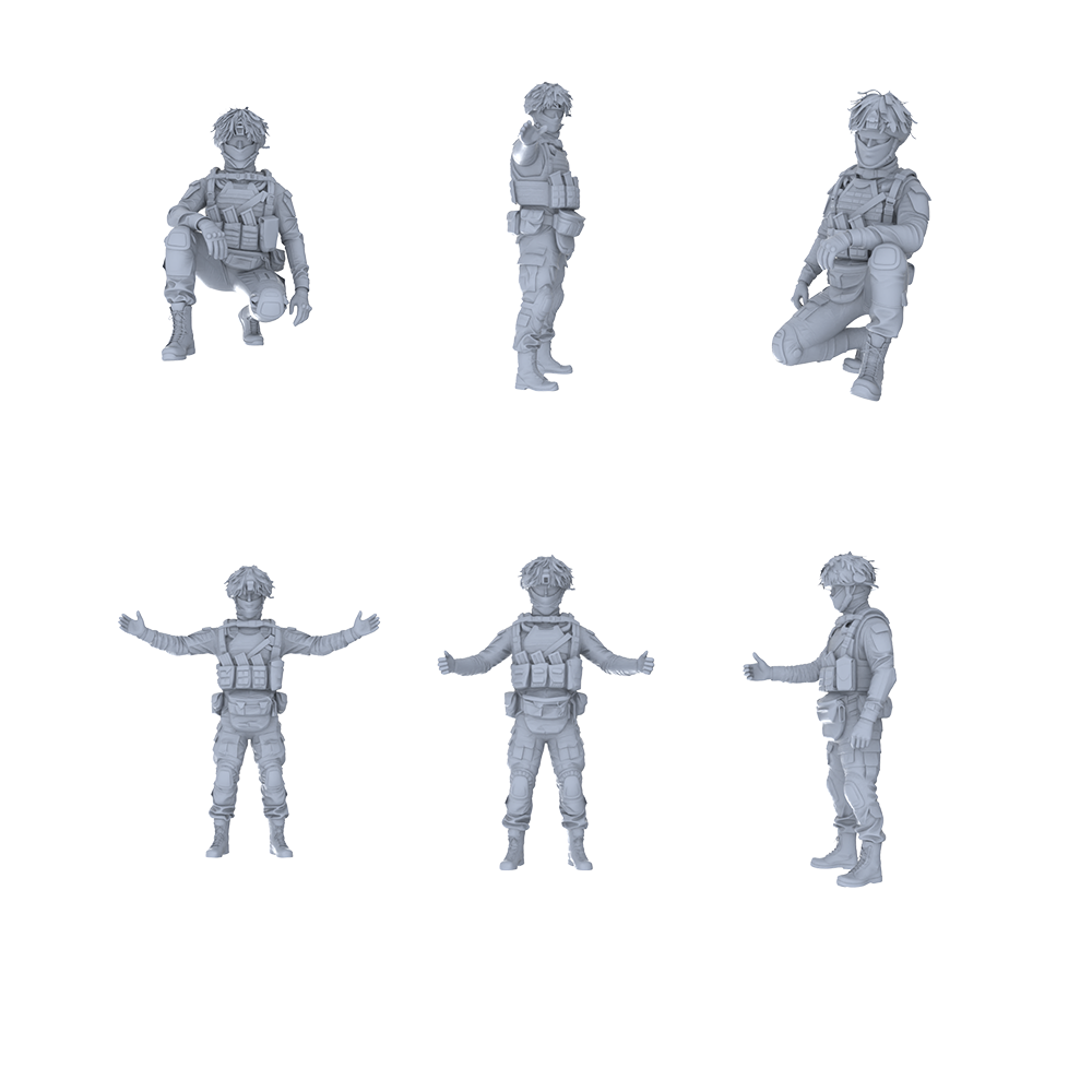 MRY-SFW LYGR534 Modern Alpha Special Forces Six-Person Daily Routine 2 3D Printed Resin Model Kit by SSMODEL
