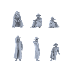 MRY-SFW LYGR413 Medieval Plague Doctor Six-Person Rest 3D Printed Resin Model Kit by SSMODEL