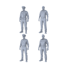 Detail view of MRY-SFW LYTR367  Police Officers 4-Pack, Ideal, Tabletop Games Painting Miniature Car Diorama Figures Scene Props Accessories Resin Model