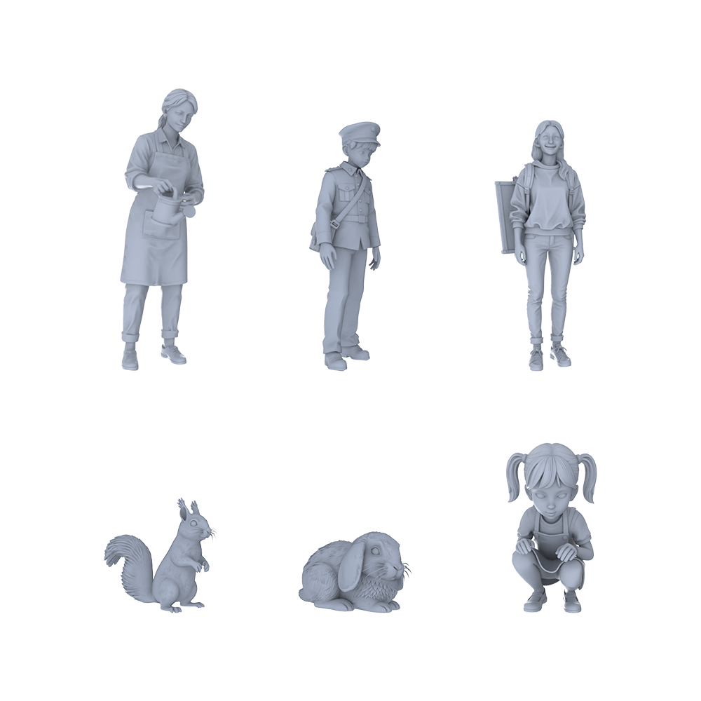 Yao's Studio LYTR169 Mahjong Scene Seated Characters Resin Miniature Model 6-Figure Set, Unpainted Chess And Card Leisure Figures, DIY Painting Scene Decoration Miniatures Diorama Resin Figures 3D Printed Resin Model Kit by SSMODEL