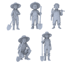 MRY-SFW LYTR773 Children Farm Laboring Figure 5 pcs Miniature Car Diorama Figures Scene Props Accessories Resin 3D Printed Resin Model Kit by SSMODEL