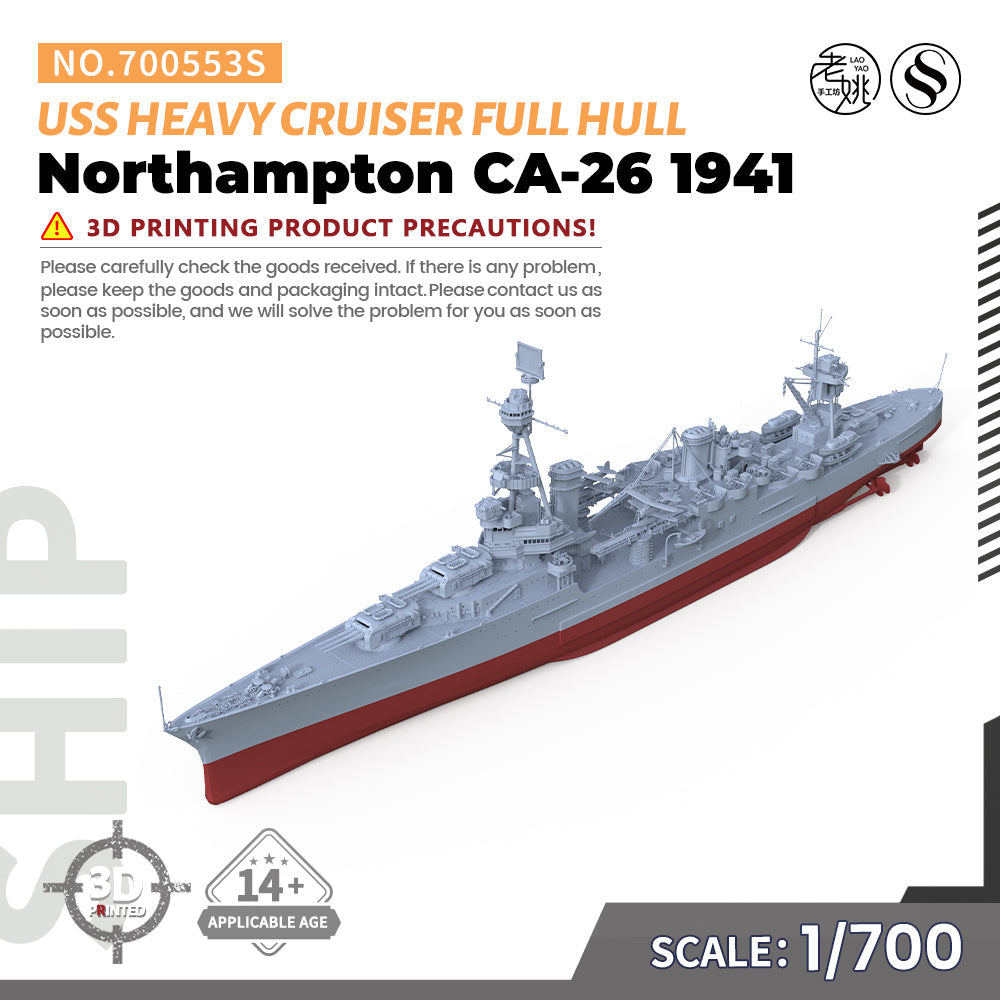 SSMODEL 553S Military Warship Model Kit US Navy Northampton Heavy Cruiser CA-26 — scale model kit