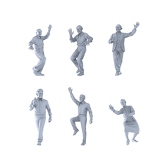 MRY-SFW LYTR504 Modern Elderly Energetic Dance Group of 6  Miniature Car Diorama Figures Scene Props Accessories Resin 3D Printed Resin Model Kit by SSMODEL