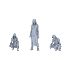 MRY-SFW LYGR100 Horror theme zombie doomsday theme resin white model miniature soldier character model scene character figure hand painted 3D Printed Resin Model Kit by SSMODEL