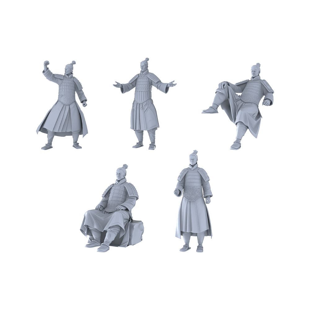 MRY-SFW LYGR227 Terracotta Army Daily Life Historical Theme War Chess Resin White Mold Miniature Soldier Scene Character Hand Figure 3D Printed Resin Model Kit by SSMODEL