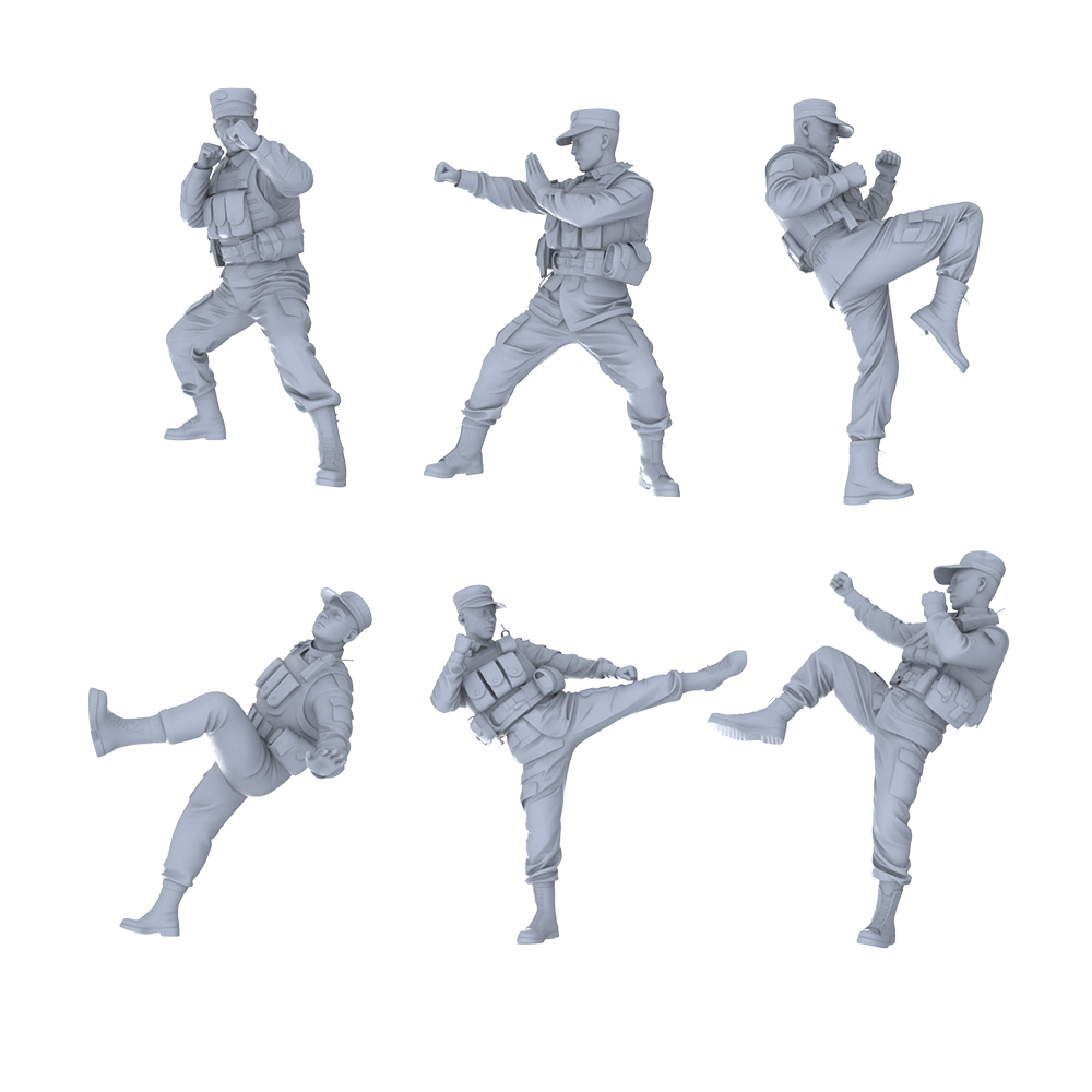 MRY-SFW LYGR522 Modern Armed Police Six-Person Combat Group 3D Printed Resin Model Kit by SSMODEL