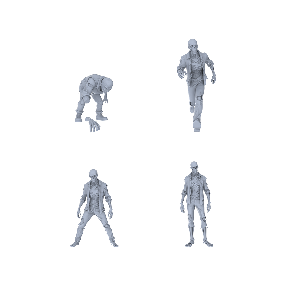 MRY-SFW LYGR081 Zombie Game Theme Anime Theme Wargame Resin White Model Fantasy Theme Theme Wargame Miniature Soldiers Scene Characters Figure Hand-Painted 3D Printed Resin Model Kit by SSMODEL