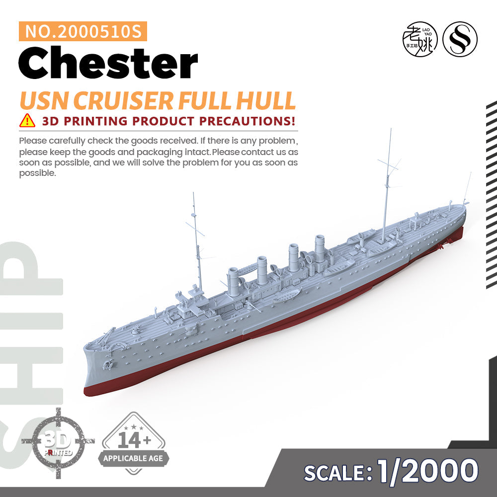 SSMODEL 510S Military Warship Model Kit US Navy Chester Protected Cruiser