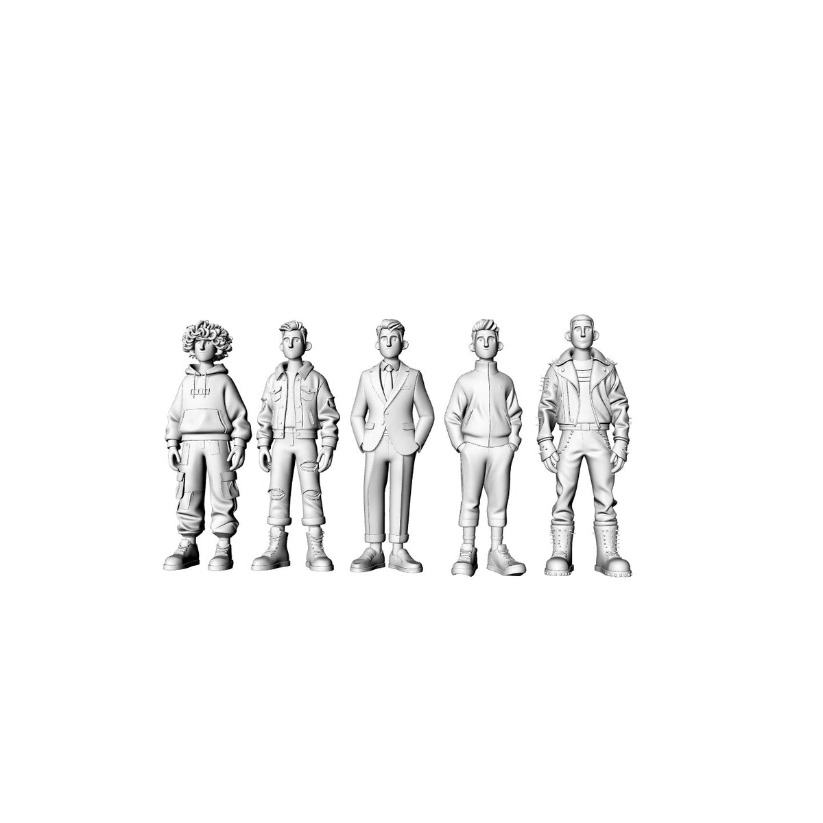 Yao's Studio LYTR069 High Detail Modern Male Character Figures, Unpainted Resin 3D Print Models for Hobbyists 1set 3D Printed Resin Model Kit by SSMODEL