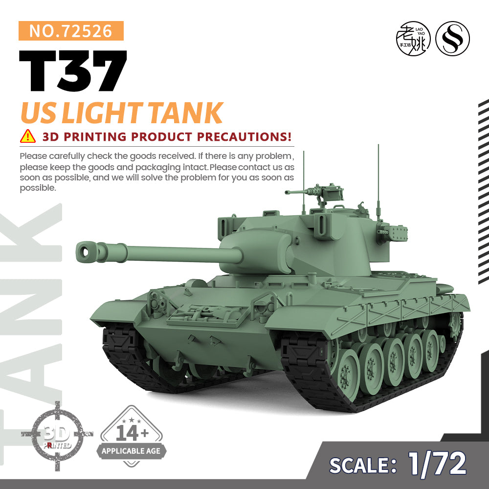 SSMODEL 526 Military Armoured Model Kit US T37 Light Tank Main image