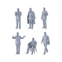 MRY-SFW LYTR529 Modern Men in Zhongshan Suits Refined Group of 6 Miniature Car Diorama Figures Scene Props Accessories Resin 3D Printed Resin Model Kit by SSMODEL