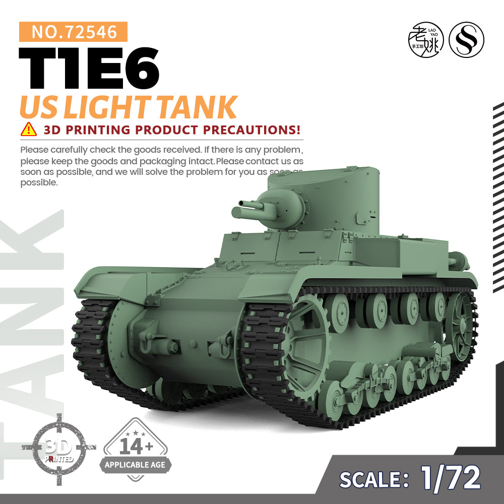SSMODEL 546 Military Armoured Model Kit US T1E6 Light Tank Main image