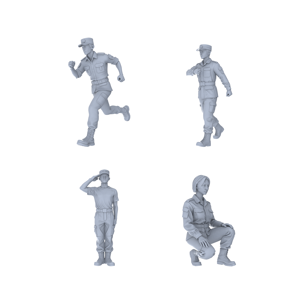 Yao's Studio LYTR139  Modern Urban Youth Outing Scene Resin Miniature Model 2-Figure Set - Casual Youth Figures Unpainted DIY Model Painting Urban Scene Decor 1set 3D Printed Resin Model Kit by SSMODEL