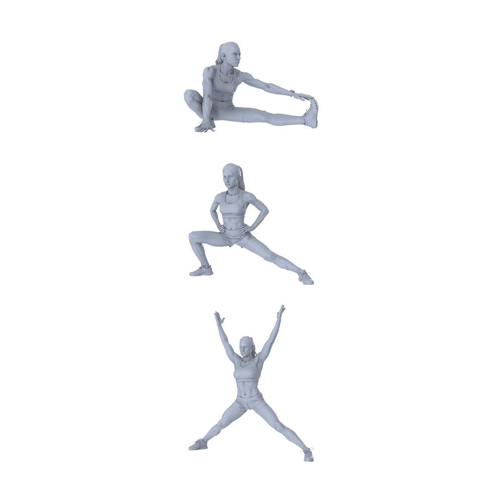 MRY-SFW LYTR359 Yoga Stretching Trio 3-Figure Set,  Flexibility Training, DIY Paintingation Miniature Car Diorama Figures Scene Props Accessories Resin 3D Printed Resin Model Kit by SSMODEL