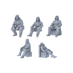 MRY-SFW LYGR205 Chinese People's Volunteer Army resting military theme military model war flag resin white mold theme war game miniature soldier scene figure hand model hand painting 3D Printed Resin Model Kit by SSMODEL