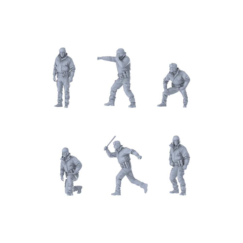 MRY-SFW LYGR397 Modern Alaska State Police Six-Person Battle Move 3D Printed Resin Model Kit by SSMODEL