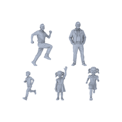 Yao's Studio LYTR217  Unpainted Miniature 5-Piece Set - Family Playtime Scene Models for Realistic Dioramas Miniatures Diorama Resin Figures 3D Printed Resin Model Kit by SSMODEL