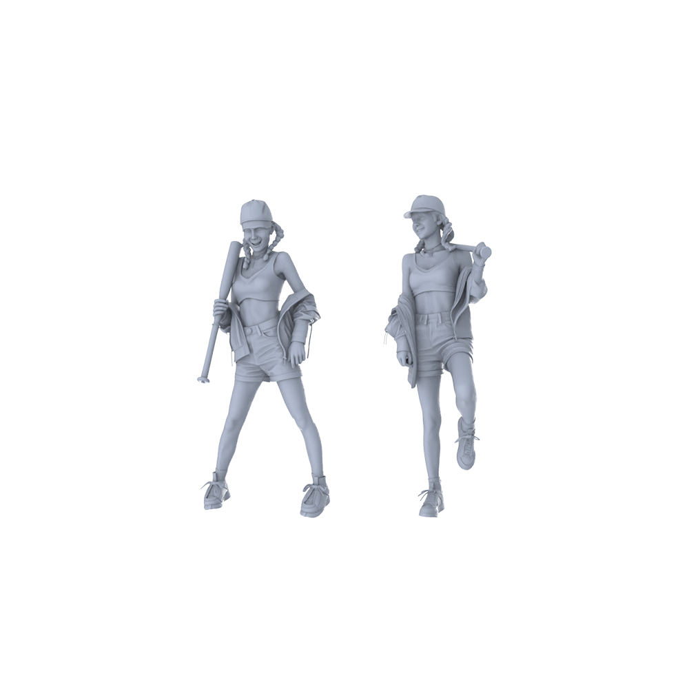 MRY-SFW LYTR451 Streetball Duo Set? 2 Female Batter. Dynamic poses perfect urban sports dioramas and vibrant scenes. Miniature Car Diorama Figures Scene Props Accessories Resin 3D Printed Resin Model Kit by SSMODEL