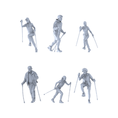 MRY-SFW LYTR667 Modern Outdoor Hiking Mountaineering Style Multi-Character Multi-Pose Six-Person Set Miniature Car Diorama Figures Scene Props Accessories Resin 3D Printed Resin Model Kit by SSMODEL