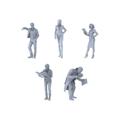 MRY-SFW LYTR417 Detective Chronicles Quintet 5-Figure Set,  Detective Spy, DIY Paintingation Miniature Car Diorama Figures Scene Props Accessories Resin 3D Printed Resin Model Kit by SSMODEL