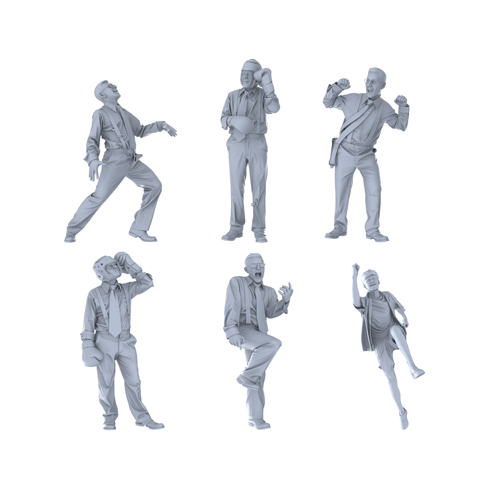 MRY-SFW LYTR456 Modern Office Businessmen Dynamic Pose Reference Set 3D Printed Resin Model Kit by SSMODEL