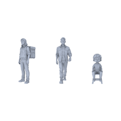 Yao's Studio LYTR210 Unpainted Miniature 3-Piece Set - Urban Casual Crowd Models for Lifelike Diorama Projects Miniatures Diorama Resin Figures 3D Printed Resin Model Kit by SSMODEL