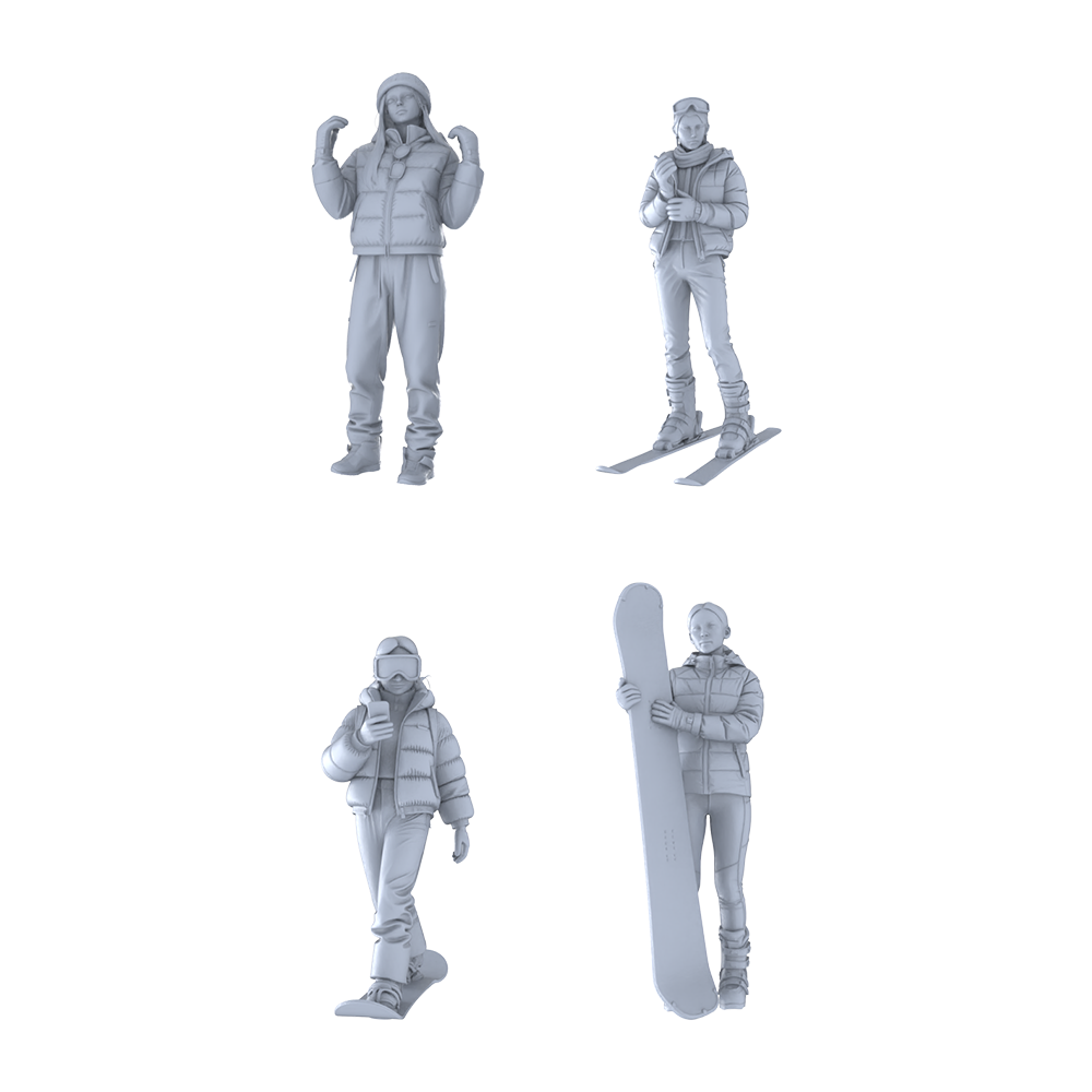 MRY-SFW LYGR171 Ice Rink Female Warrior Chess Resin White Model War Game Miniature Soldier Scene Character Figure Hand Painted 3D Printed Resin Model Kit by SSMODEL
