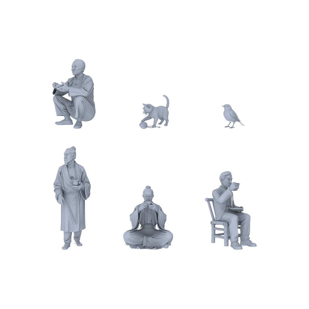Yao's Studio LYTR171 Modern Fantasy Night Girls - Character Group of 5, Unpainted Fantasy Characters, DIY Painting Scene Decoration Miniatures Diorama Resin Figures 3D Printed Resin Model Kit by SSMODEL