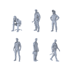 MRY-SFW LYTR439 Tech Vanguard Hexad 6-Figure Set,  Sci-Fi Occupation, DIY Paintingation Miniature Car Diorama Figures Scene Props Accessories Resin 3D Printed Resin Model Kit by SSMODEL