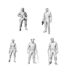 MRY-SFW LYGR324 3D Printed Post-Apocalyptic Police Station Survivors Set POLICE Style Wargame Miniatures 3D Printed Resin Model Kit by SSMODEL
