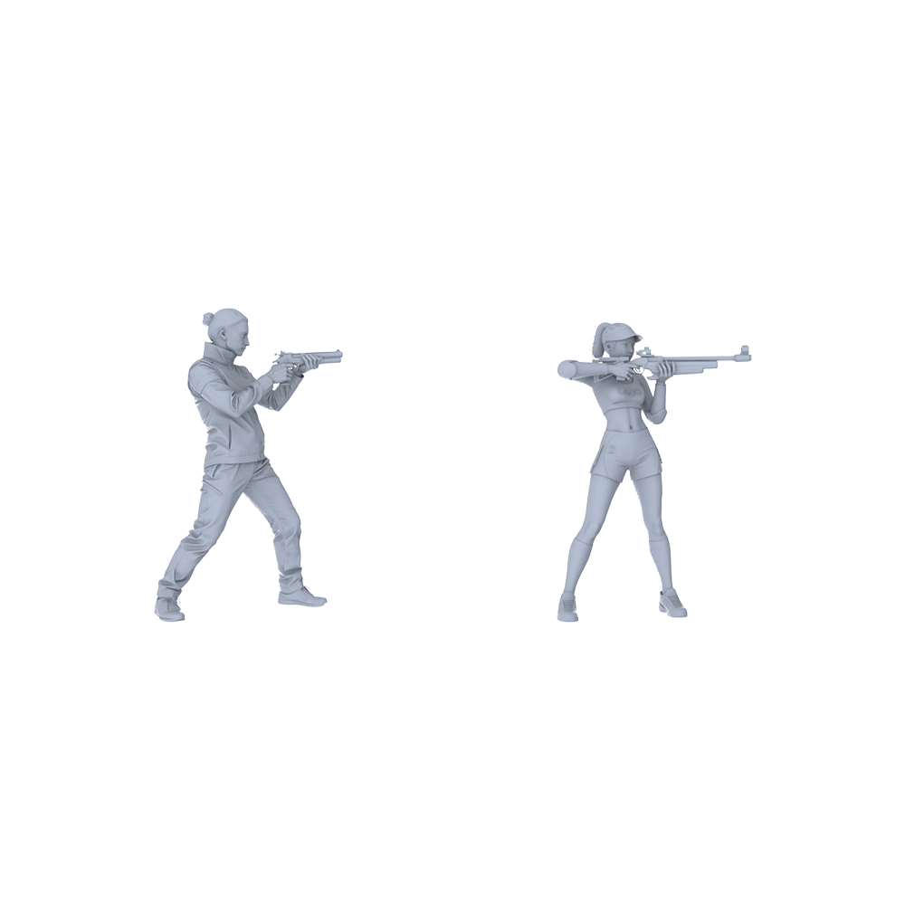 Yao's Studio LYTR142 Shooting Tactical Scene Resin Miniature Model 2-Figure Set - Shooter Figures Unpainted DIY Model Painting Tactical Scene Decor 1set 3D Printed Resin Model Kit by SSMODEL