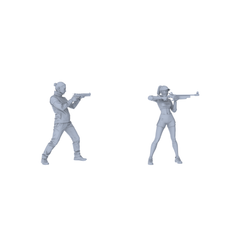 Yao's Studio LYTR142 Shooting Tactical Scene Resin Miniature Model 2-Figure Set - Shooter Figures Unpainted DIY Model Painting Tactical Scene Decor 1set 3D Printed Resin Model Kit by SSMODEL