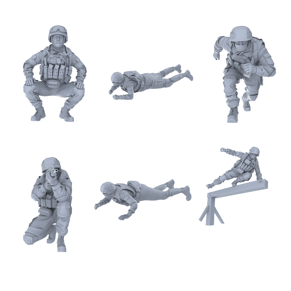 MRY-SFW LYGR575 Modern Military Six-Person Training Group 3D Printed Resin Model Kit by SSMODEL