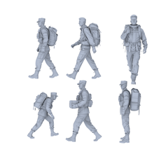 MRY-SFW LYGR521 Modern Armed Police Six-Person Carrying Group 3D Printed Resin Model Kit by SSMODEL