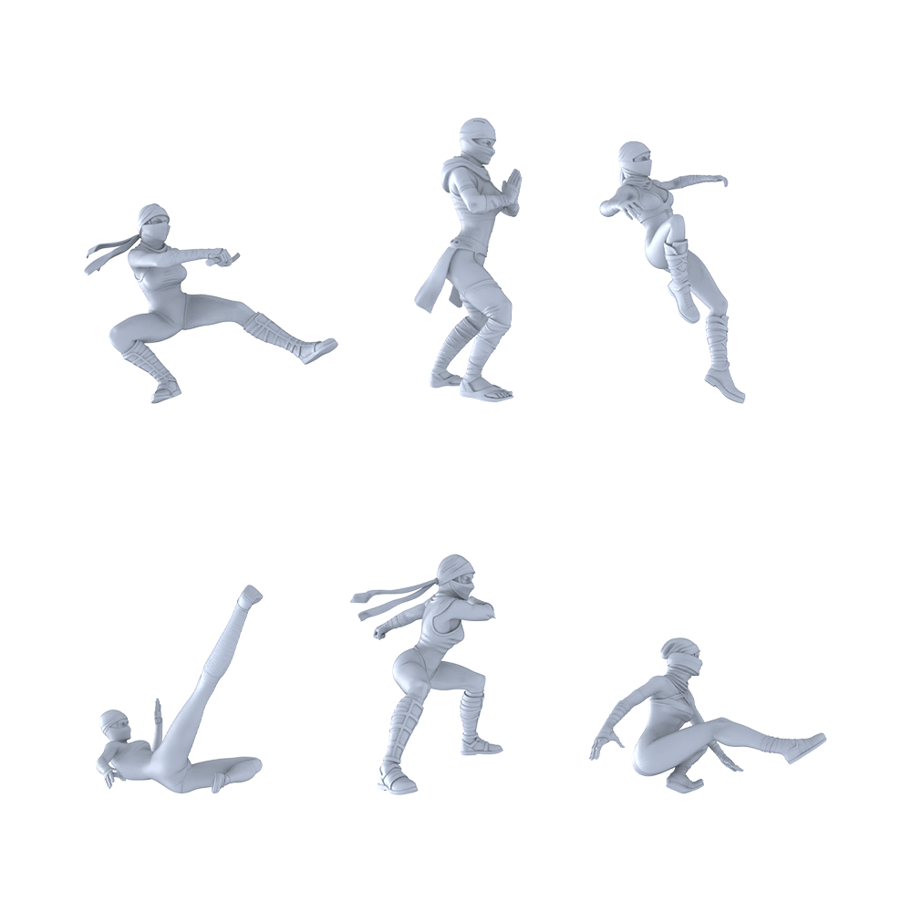 MRY-SFW LYTR475F  Modern Ninja Style Bandage Female Single 3D Printed Resin Model Kit by SSMODEL