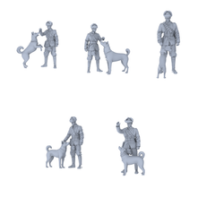 MRY-SFW LYGR448 Historical Chinese Northeastern Army Five-Person Playing with Dog 3D Printed Resin Model Kit by SSMODEL