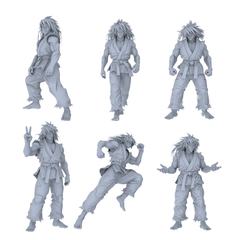 MRY-SFW LYGR458 Modern Kung Fu Muscular Men Six-Person Daily Routine 3D Printed Resin Model Kit by SSMODEL