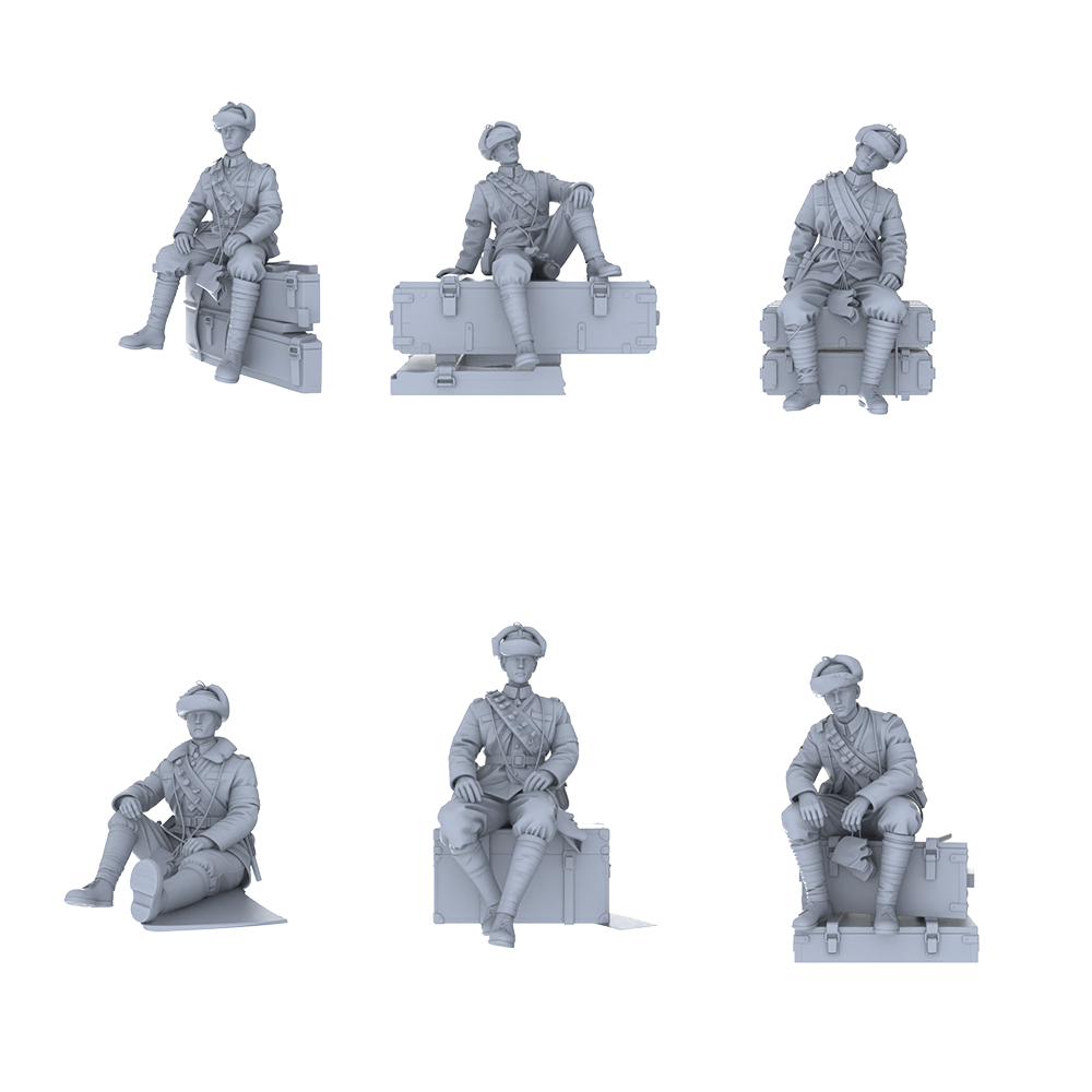 MRY-SFW LYGR449 Historical Chinese Northeastern Army Six-Person Rest 3D Printed Resin Model Kit by SSMODEL