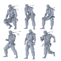 MRY-SFW LYGR463 Taekwondo Muscular Men Six-Person Daily Routine 2 3D Printed Resin Model Kit by SSMODEL