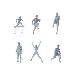 Yao's Studio LYTR324  Unpainted Track Athlete Miniatures 6-Pack | For Sports Diorama & Hobby Painting Miniatures Diorama Resin Figures 3D Printed Resin Model Kit by SSMODEL