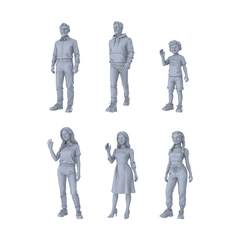 MRY-SFW LYTR387 Family 6-Pack, Ideal Life Scenes,s Painting Miniature Car Diorama Figures Scene Props Accessories Resin 3D Printed Resin Model Kit by SSMODEL