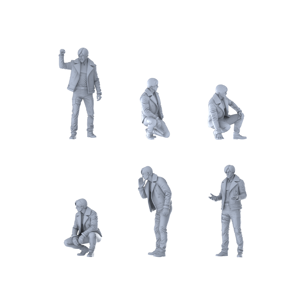 MRY-SFW LYGR408 Modern Youth vs. Zombies Six-Person Daily Routine 2 3D Printed Resin Model Kit by SSMODEL