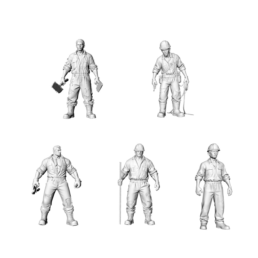 MRY-SFW LYGR326 3D Printed Post-Apocalyptic Construction Site Survivors Set Wargame Miniatures 3D Printed Resin Model Kit by SSMODEL