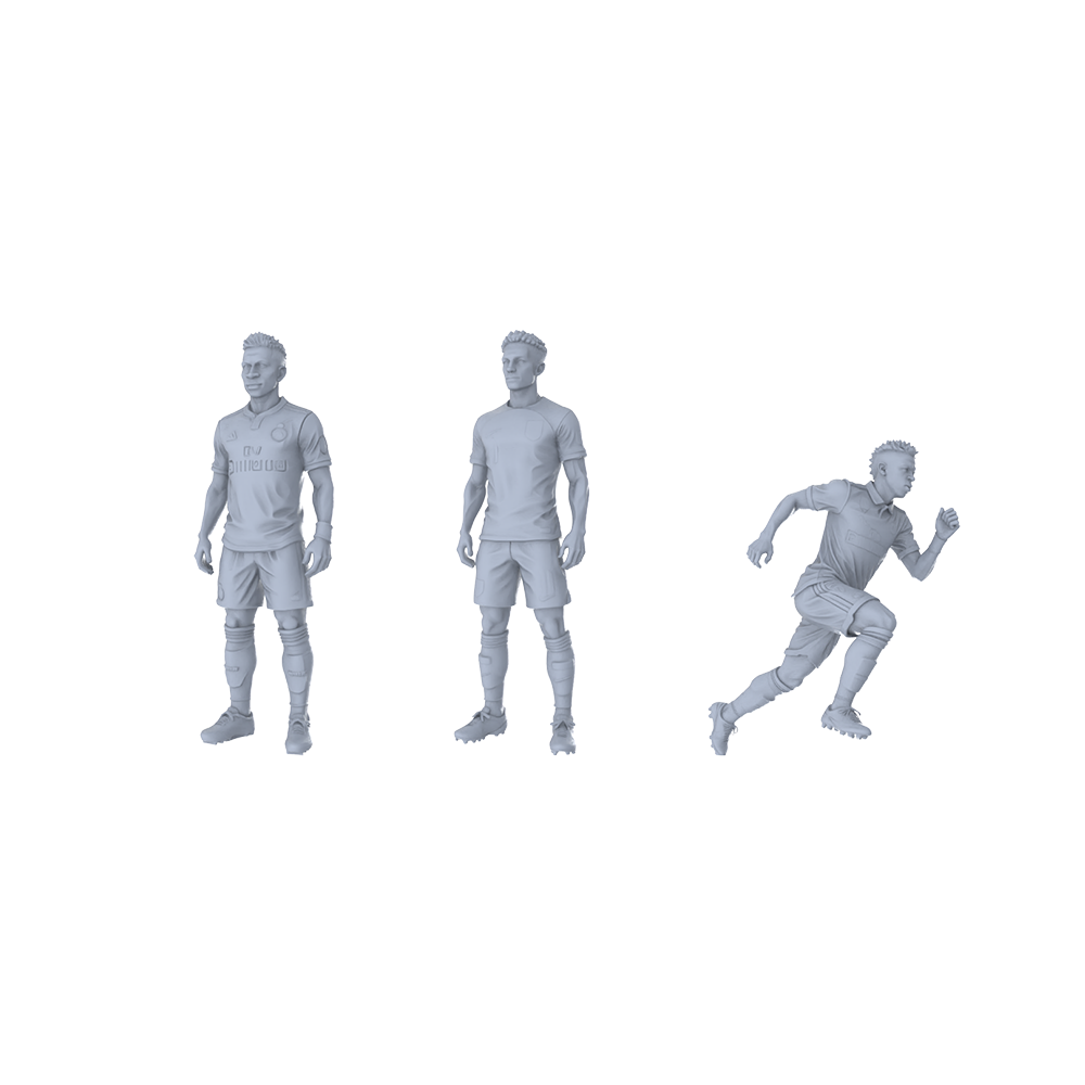 MRY-SFW LYTR420 Mini Football Athletes 3-Pack | Figure Painting, Scene Setup, Fan Collectibles Miniature Car Diorama Figures Scene Props Accessories Resin 3D Printed Resin Model Kit by SSMODEL