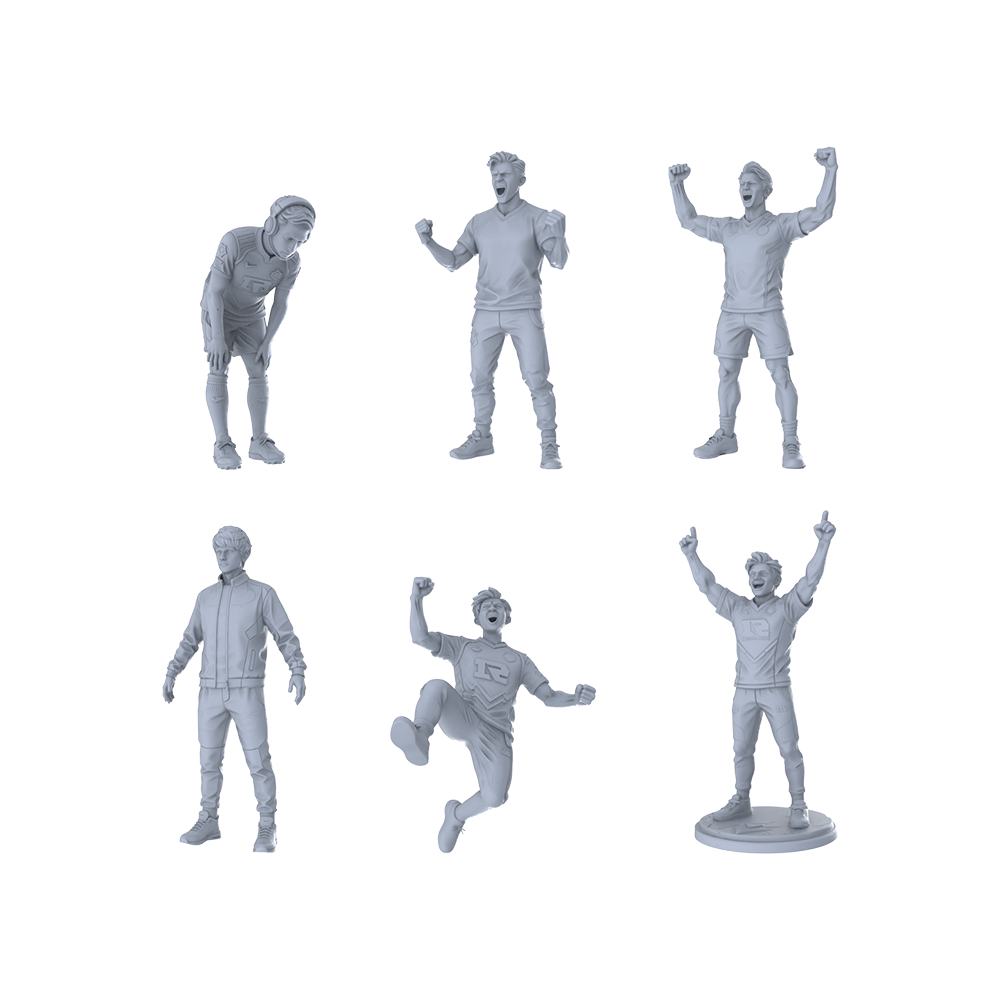 MRY-SFW LYTR377  Footballers 6-Pack, Ideal Stadium, Tabletop Painting Miniature Car Diorama Figures Scene Props Accessories Resin 3D Printed Resin Model Kit by SSMODEL