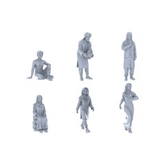 Yao's Studio LYTR285 Middle Eastern Folk Hexad Resin Miniature Model 6-Figure Set, Unpainted Daily Life Figures, DIY Painting Scene Decoration Miniatures Diorama Resin Figures 3D Printed Resin Model Kit by SSMODEL