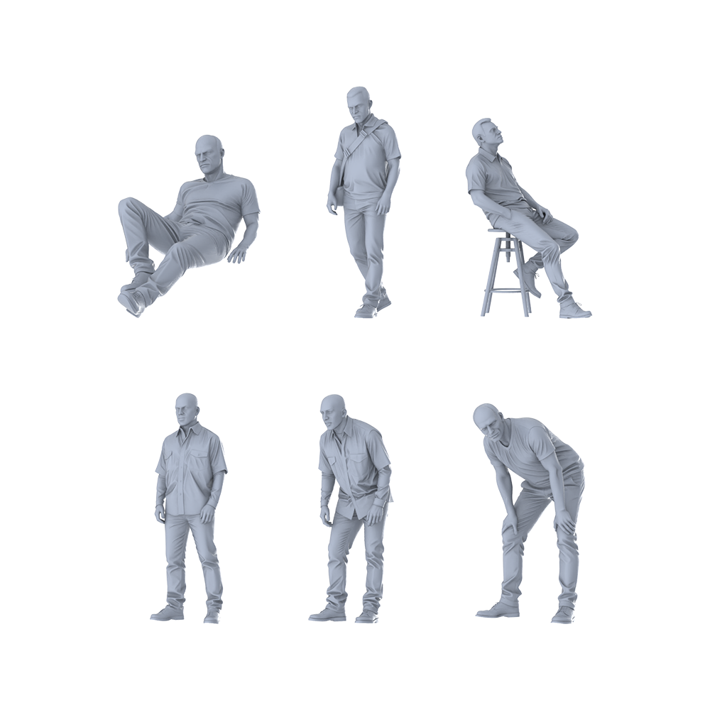 MRY-SFW LYGR255 Modern urban armed six-man group rest 2 3D Printed Resin Model Kit by SSMODEL