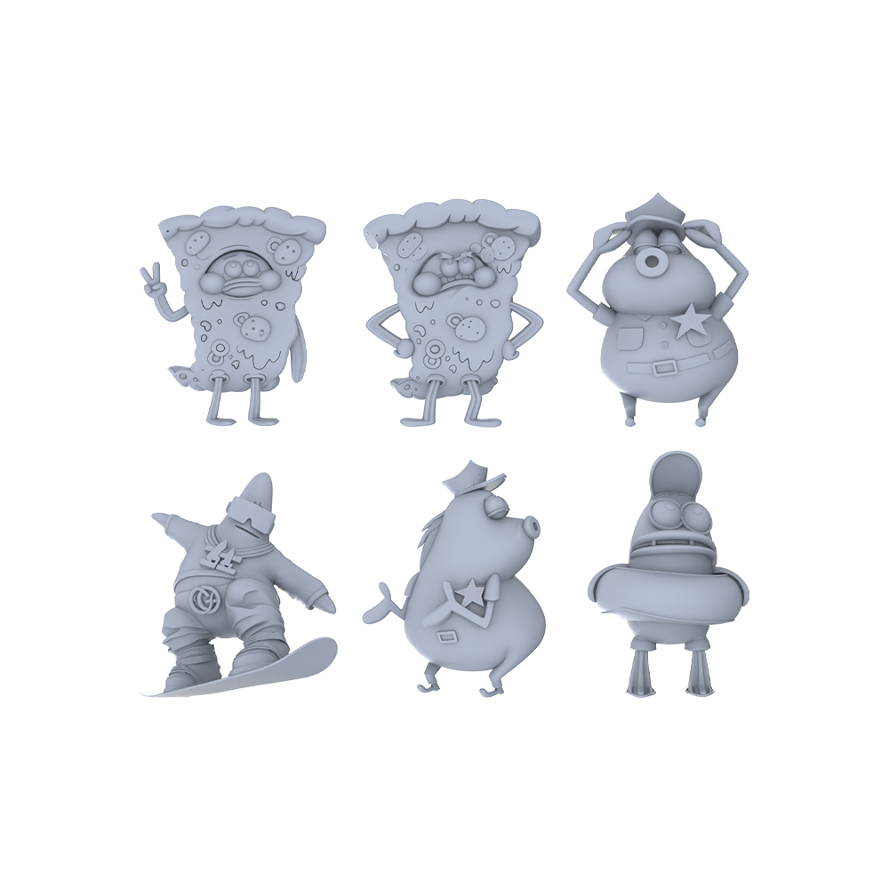 MRY-SFW LYGR083 sponge passers by anime theme war chess resin white model miniature soldier scene character figure hand painted 3D Printed Resin Model Kit by SSMODEL
